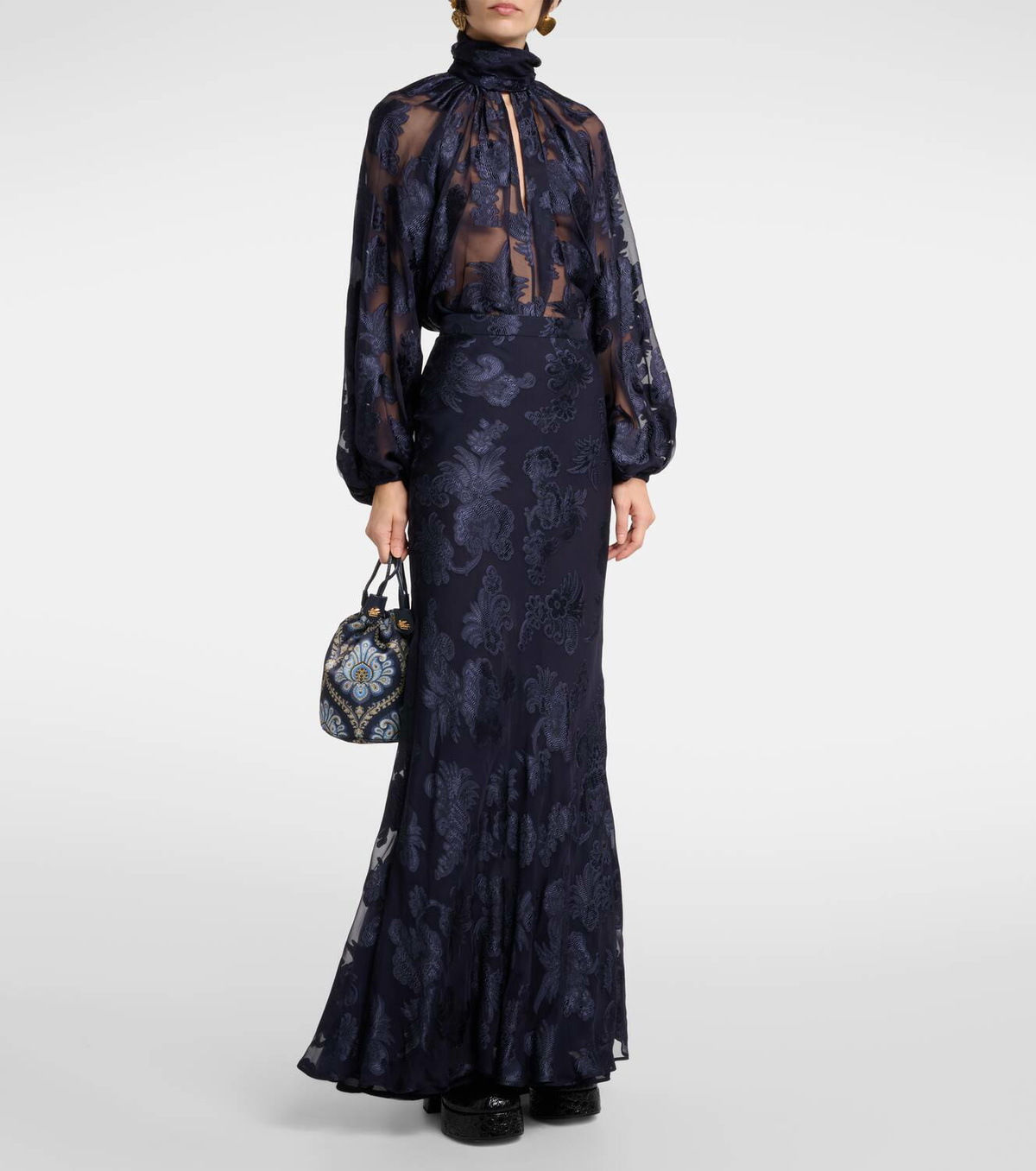 Etro Floral embroidered maxi skirt Etro