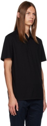 Vince Black Garment-Dyed Polo