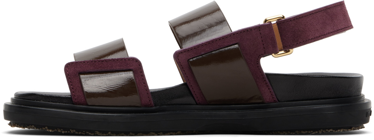 Marni Brown & Burgundy Fussbett Sandals