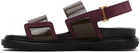 Marni Brown & Burgundy Fussbett Sandals