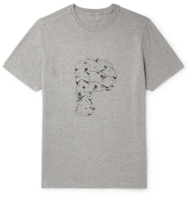 Photo: Pop Trading Company - Printed Mélange Cotton-Jersey T-Shirt - Gray