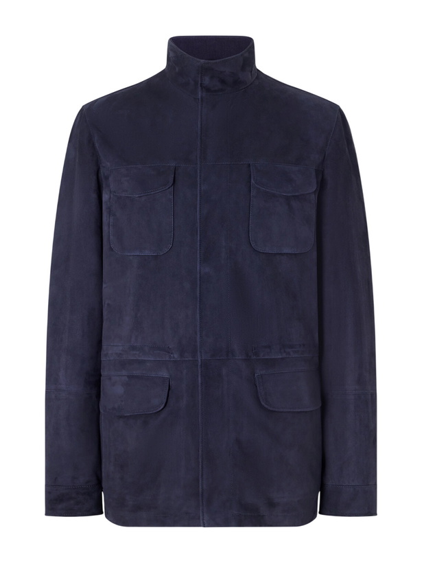 Photo: Thom Sweeney - Field Suede Jacket - Blue