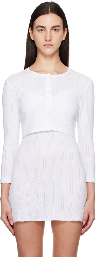 Photo: Cou Cou White 'The Crop Cardi' Cardigan