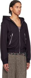 Dries Van Noten Navy Loose Zipped Hoodie