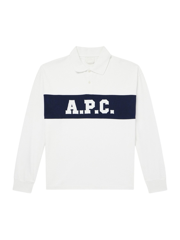 Photo: A.P.C. - Alexis Logo-Embroidered Cotton-Jersey Polo Shirt - White