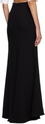 Valentino Black Flared Maxi Skirt