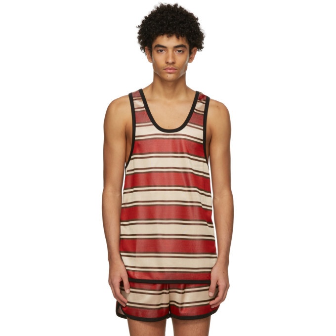 Photo: Marni Red and Beige Striped Tank Top