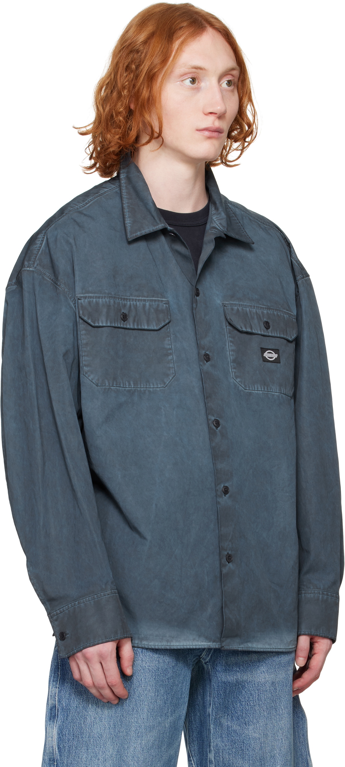 【️大幅値下げ中】alexanderwang work shirt jacket Alexander Wang Navy Oversized Workwear Shirt Alexander Wang