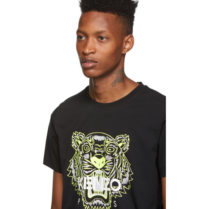 Kenzo Black High Summer Limited Edition Tiger T-Shirt Kenzo