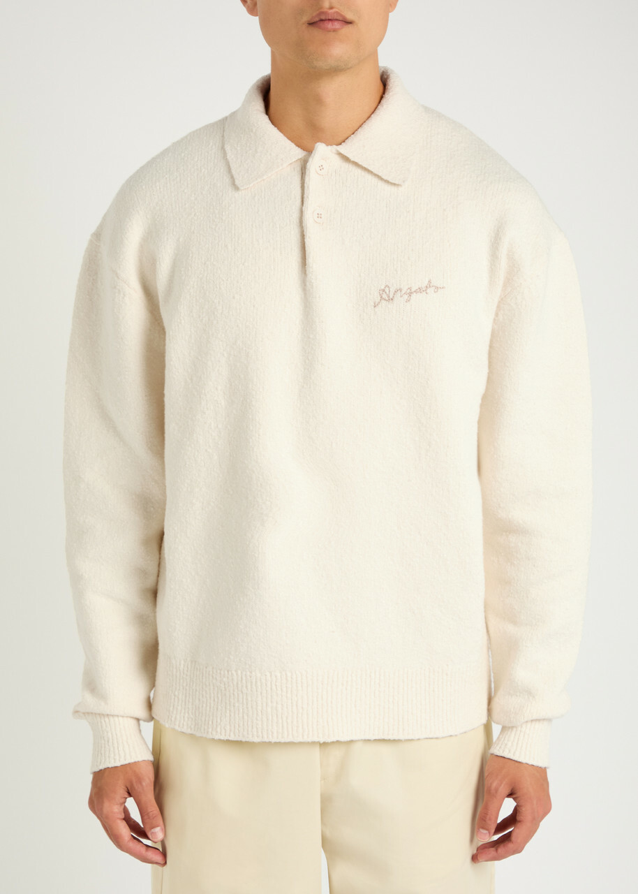 Axel Arigato Scribble Cotton-blend Polo Jumper Off White