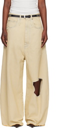 LU'U DAN Off-White Dumpster Denim Jeans
