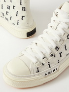 AMIRI - Logo-Print Canvas High-Top Sneakers - White