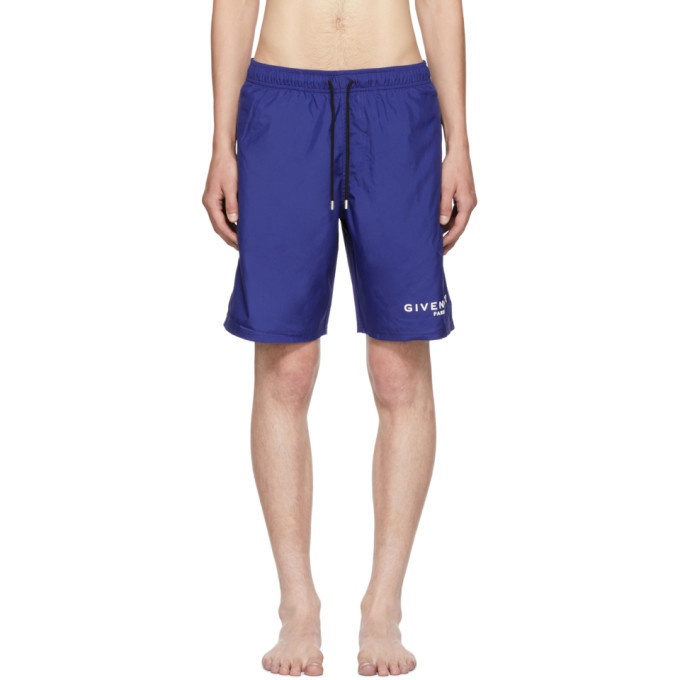 Photo: Givenchy Blue Logo Swim Shorts