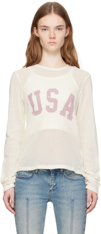 Photo: GUESS USA White Front Lettering T-shirt