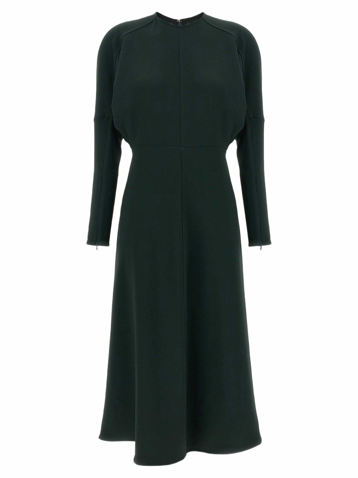 VICTORIA BECKHAM Gathered Waist Cady Midi Dress Victoria Beckham