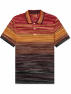 Missoni - Striped Space-Dyed Cotton-Piqué Polo Shirt - Orange