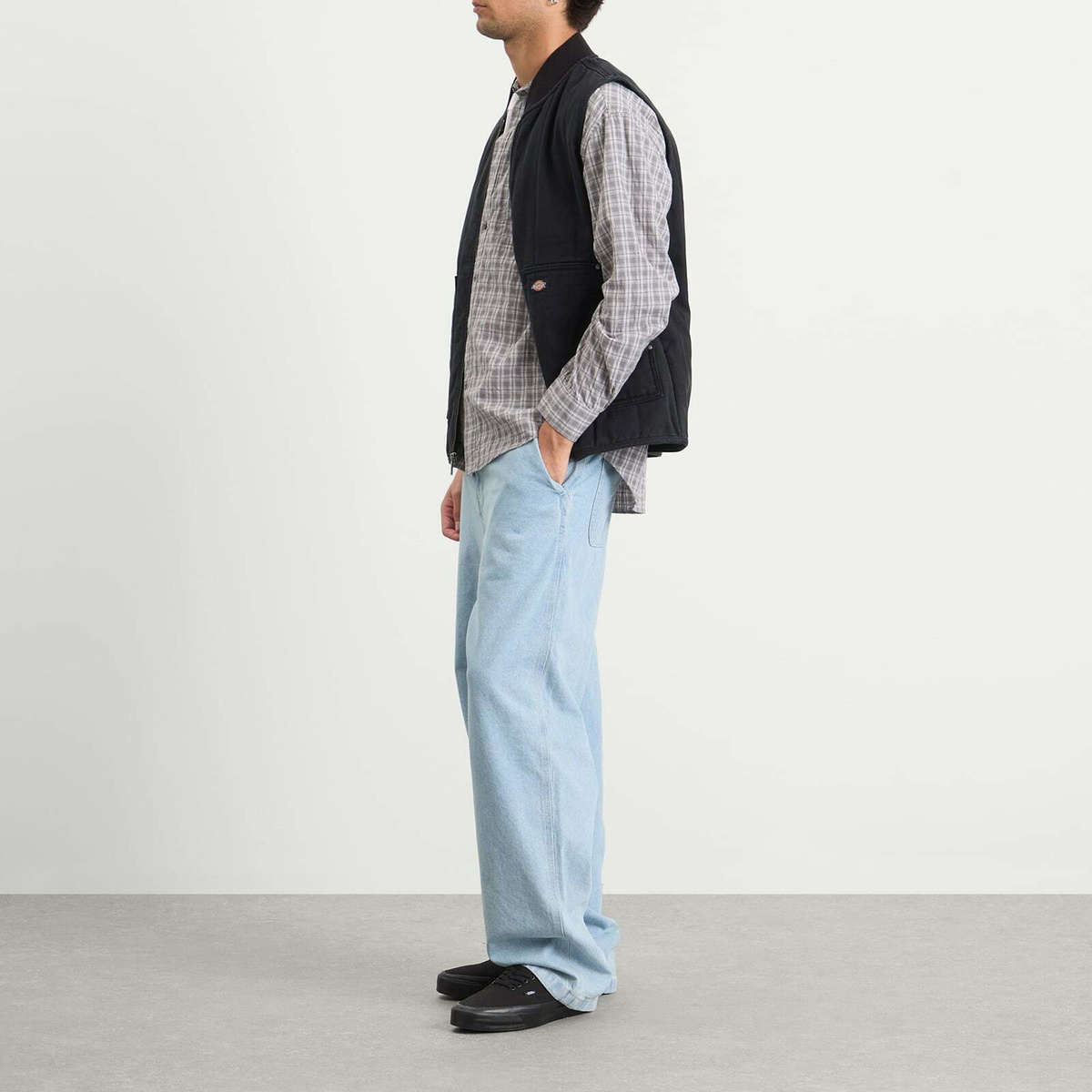 Dickies Men's Quilted Canvas Vest in Black