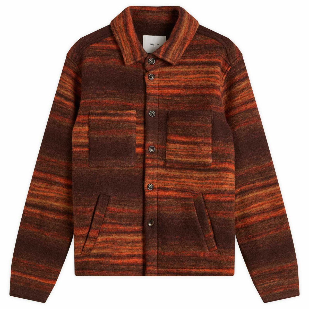 Percival Men's Missisipi Boiled Wool Jacquard Overshirt in Multi