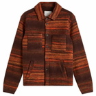 Percival Men's Missisipi Boiled Wool Jacquard Overshirt in Multi