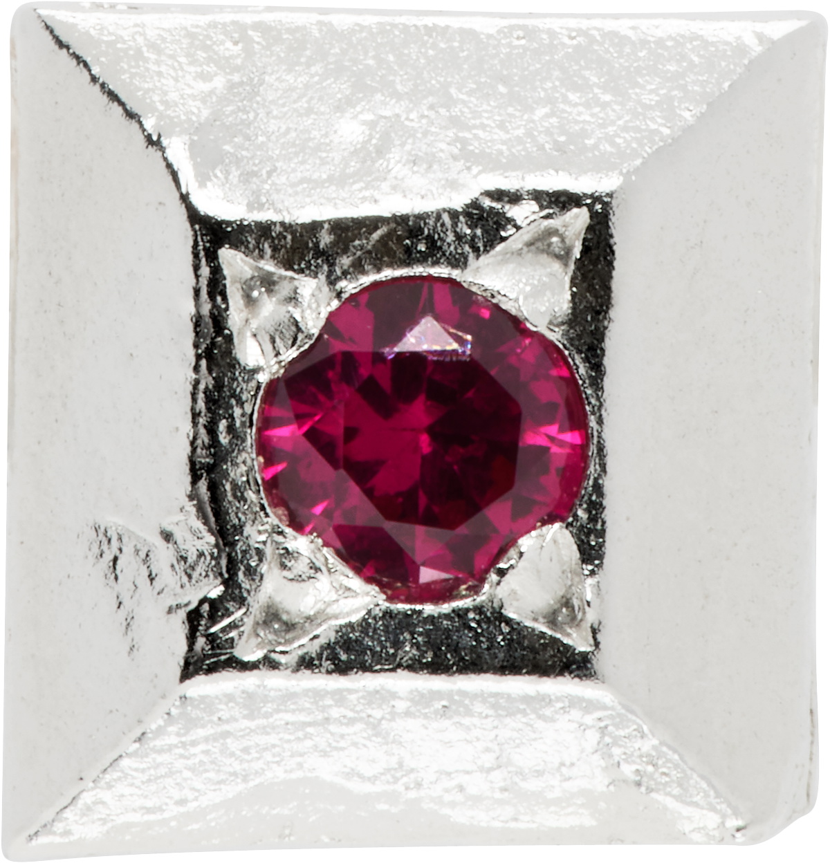 The Ouze SSENSE Exclusive Mini Cut Square Ruby Stud Single Earring