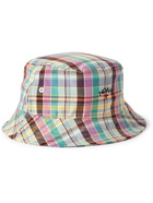 Baracuta - Noah Logo-Embroidered Checked Cotton-Twill Bucket Hat - Blue