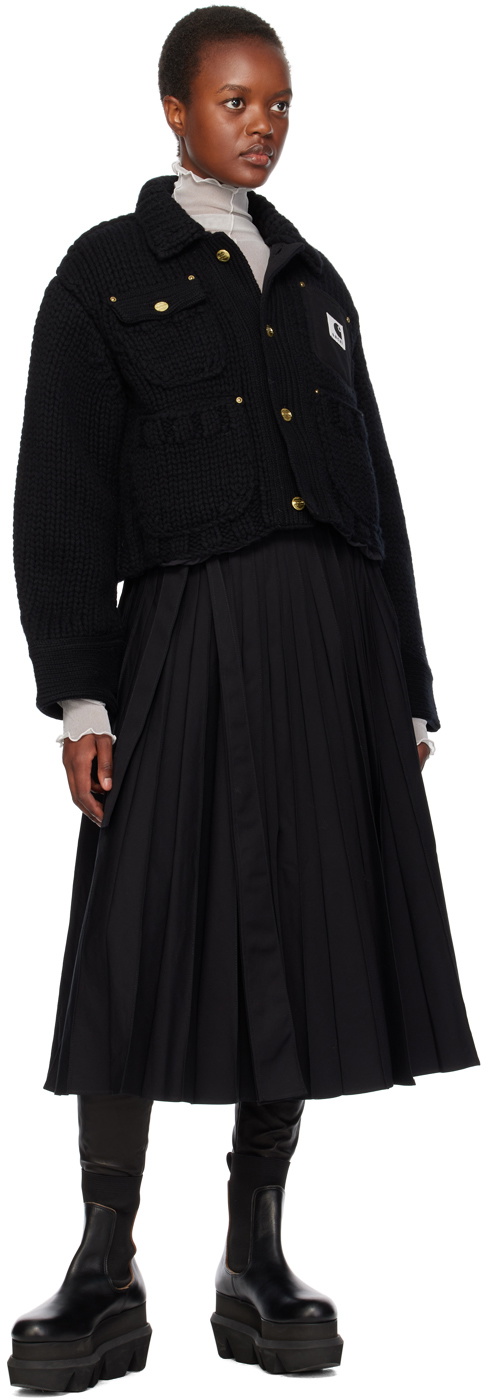 sacai Carhartt ブラック ニットカーディガン sacai Carhartt ブラック ニットカーディガン - メルカリ