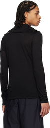 Jil Sander Black Zip-Up Sweater