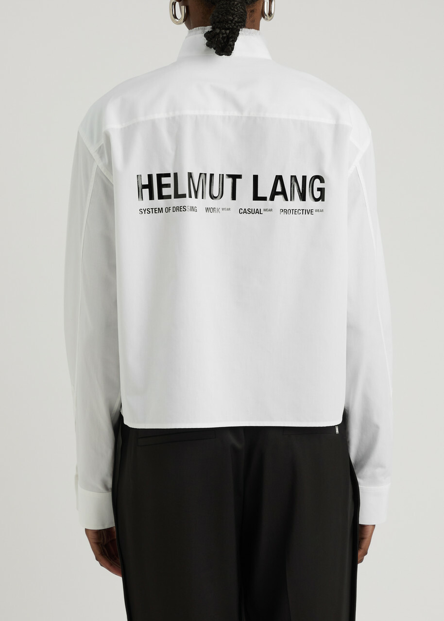 Helmut Lang Cropped Apex Cotton Shirt White Helmut Lang