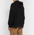 Gucci - Logo-Embroidered Loopback Cotton-Jersey Hoodie - Black