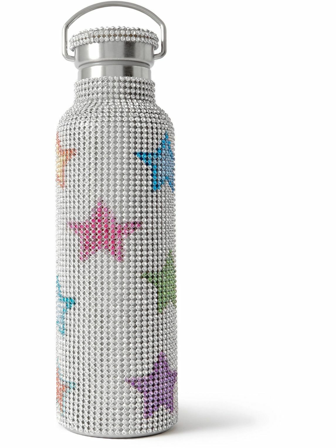 Collina Strada Crystal Embellished Insulated Water Bottle In Rainbow Smiley  Face