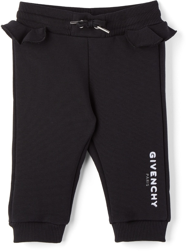 Photo: Givenchy Baby Black Logo Ruffle Lounge Pants