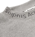 Acne Studios - Flogho Logo-Print Mélange Fleece-Back Cotton-Jersey Sweatshirt - Men - Gray