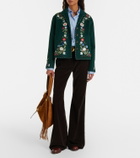 Rixo Jude embroidered wool-blend jacket