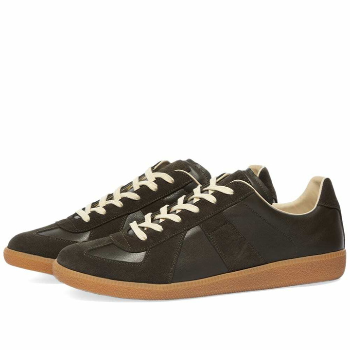 Photo: Maison Margiela Men's Classic Replica Sneakers in Loden/Truffle