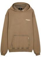 Represent Owners' Club Logo Hooded Cotton Sweatshirt Taupe