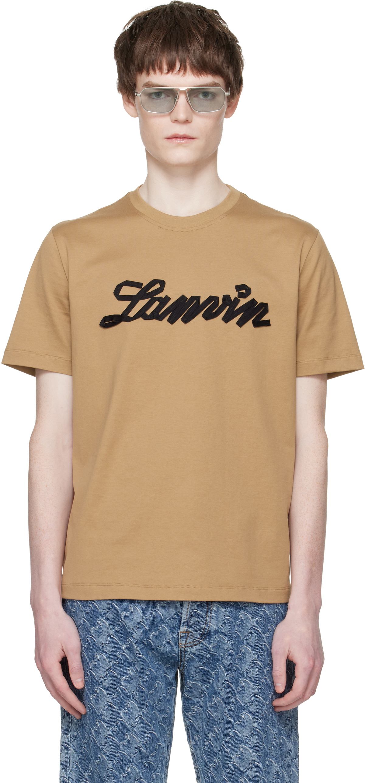 Lanvin Tan 'Lanvin Ribbon' T-shirt