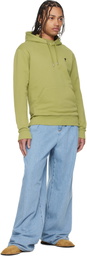 AMI Paris Green Cotton Contrasted Ami de Coeur Hoodie