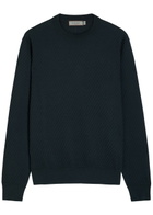 Canali Textured Cotton-blend Jumper Navy