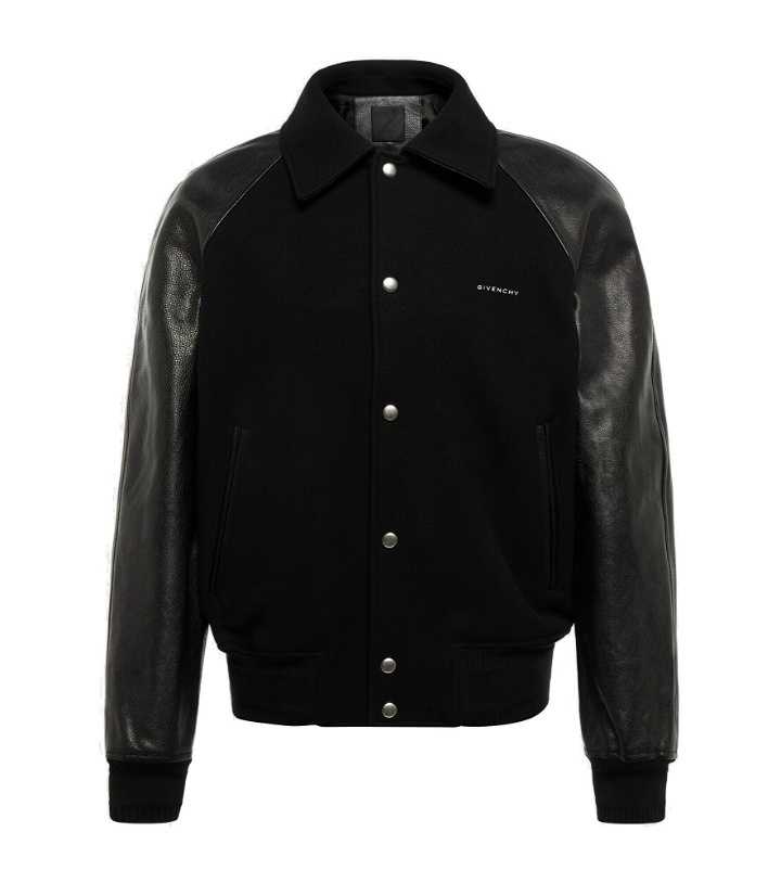Photo: Givenchy - Wool-blend and leather varsity jacket