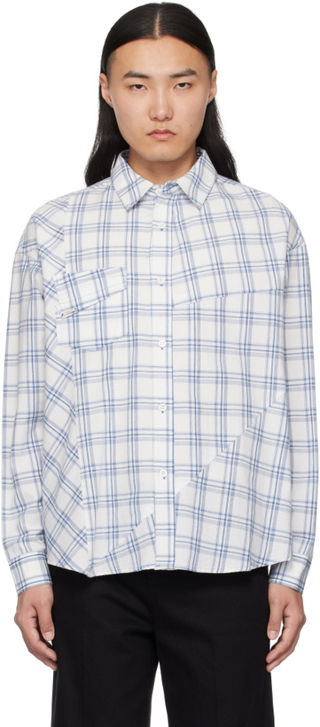 Photo: lesugiatelier Blue Sculpture Check Shirt