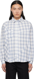 lesugiatelier Blue Sculpture Check Shirt