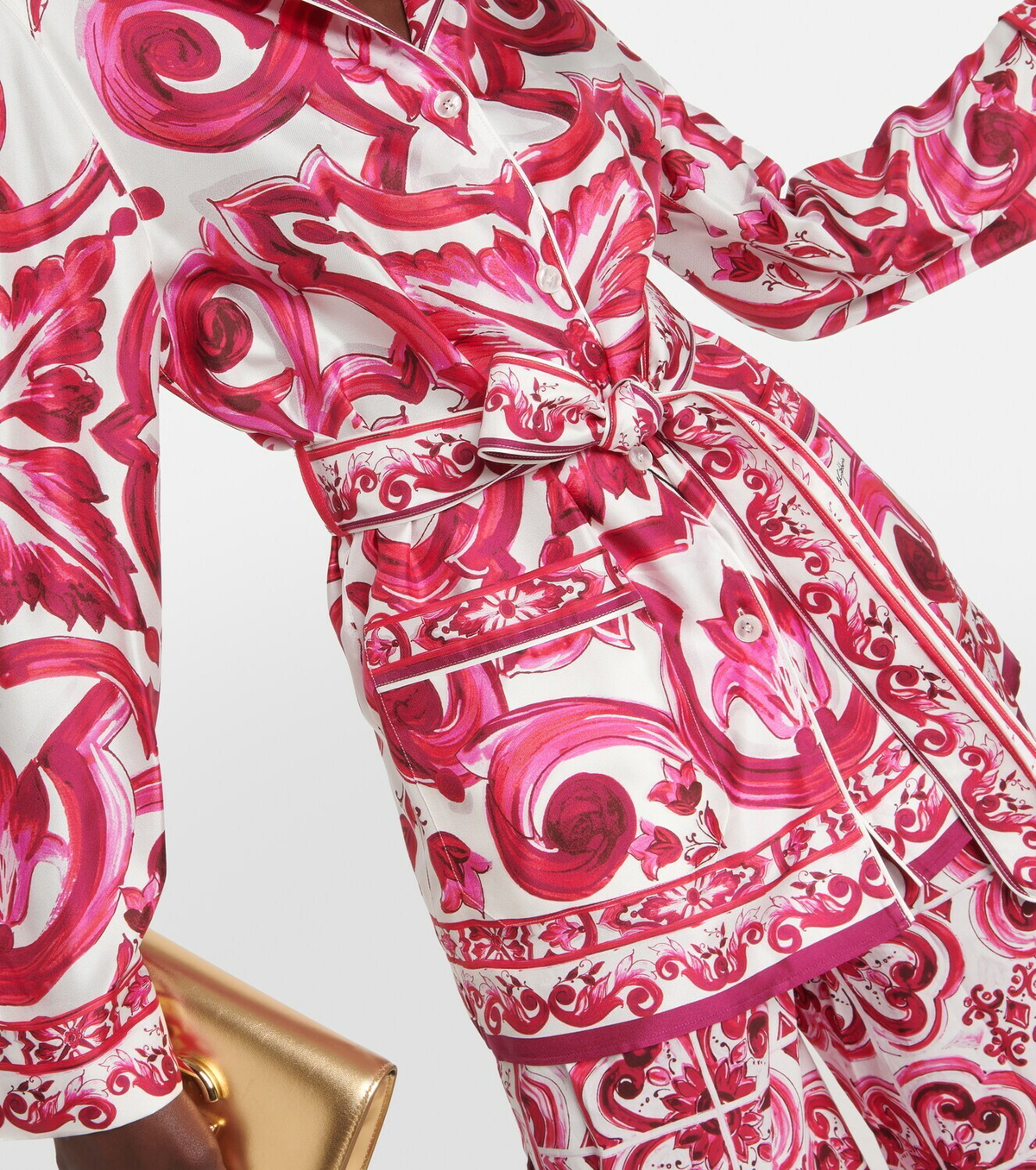 Dolce&Gabbana Printed silk twill pyjama shirt