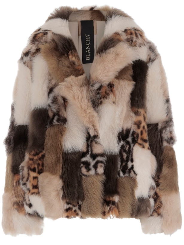 Photo: Blancha Color-block Shearling Jacket