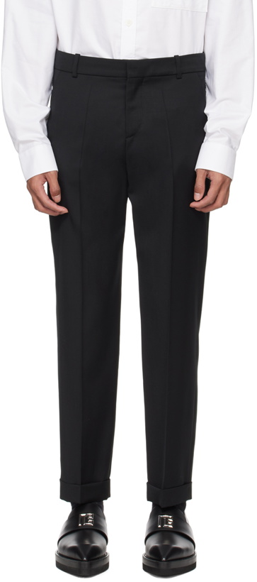 Photo: Balmain Black Rolled Cuff Trousers