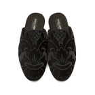 Dolce and Gabbana Black Floral Embroidered Loafers