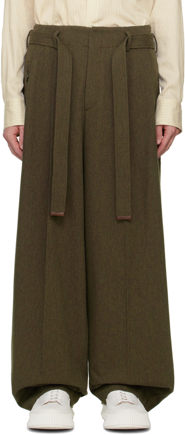 Recto Green Belted Trousers
