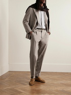 UMIT BENAN B - Slim-Fit Pleated Virgin Wool and Cashmere-Blend Suit Trousers - Brown