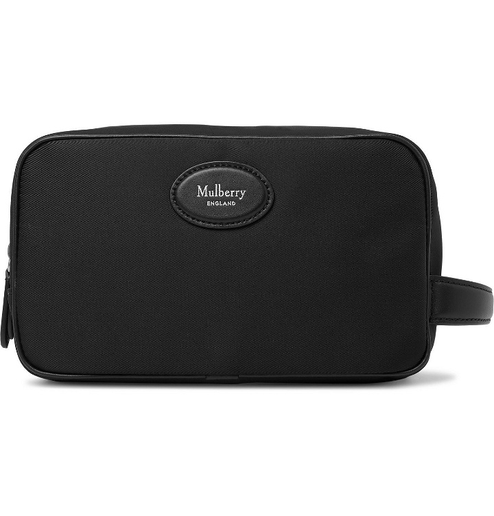 Photo: Mulberry - Leather-Trimmed Nylon Wash Bag - Black