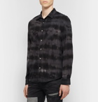 AMIRI - Tie-Dyed Cotton-Blend Flannel Shirt - Black