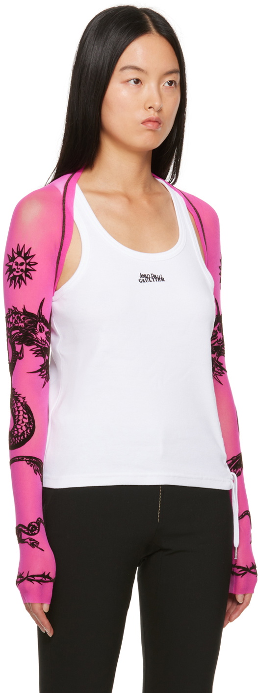 Jean Paul Gaultier Pink 'Safe Sex' Cardigan Jean Paul Gaultier